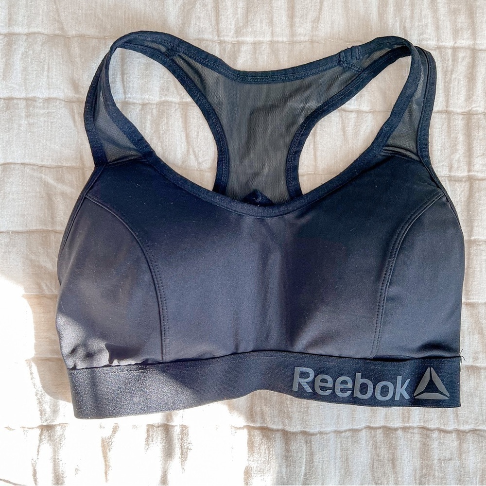 Reebok Black Padded Racerback Sports Bra Size Small
